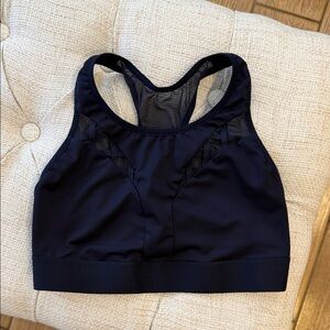 Victoria’s Secret Sport Navy Blue Mesh Sports Bra with Criss Cross Detail Front